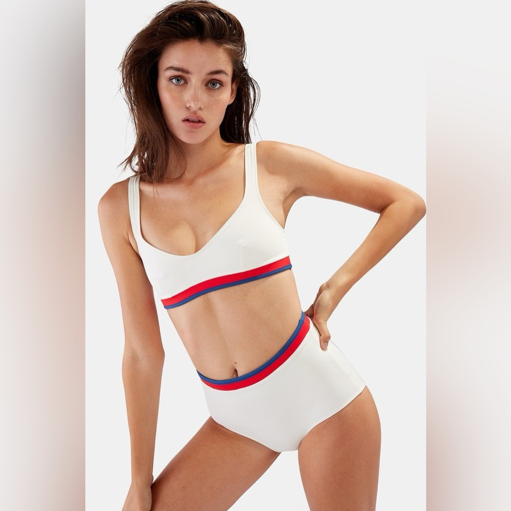 Solid and Striped Katie Top in Cream Multi Stripe
